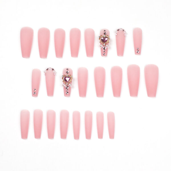 裸粉穿戴甲粉钻珍珠堆钻穿戴甲甲片批发美甲甲片指甲片false nail – Image 2