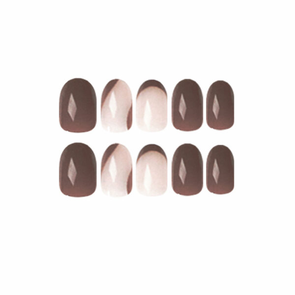假指甲美甲贴片棕咖色美甲法式指甲贴片可拆卸美甲press on nails – Image 5