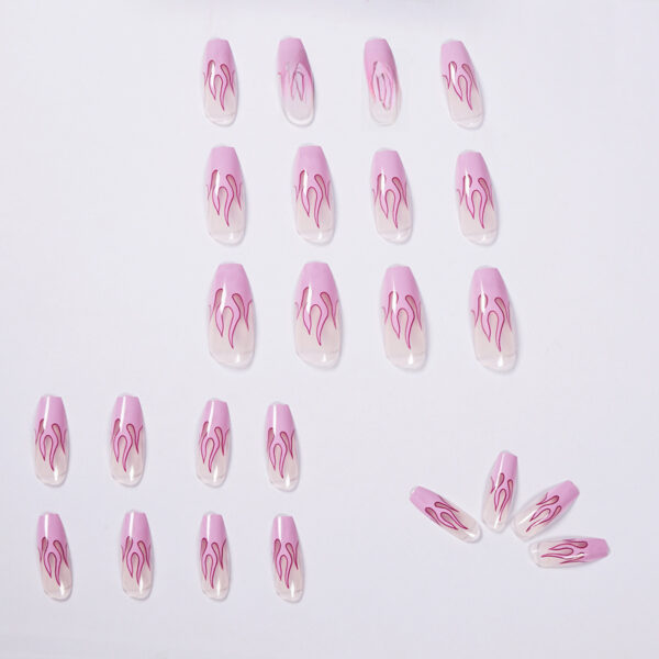 跨境专供香芋紫长芭蕾穿戴美甲成品假指甲美甲贴片指甲贴片可拆卸 - 图片 4