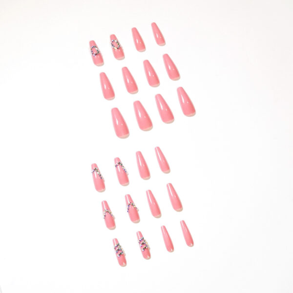 False Nail粉长芭蕾LOVE假指甲美甲贴片穿戴美甲贴片可卸甲片跨境 - 이미지 2